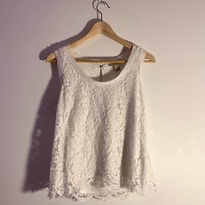 White laced tank top